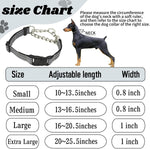 PUROAYET reflective nylon collar with stainless steel chain
