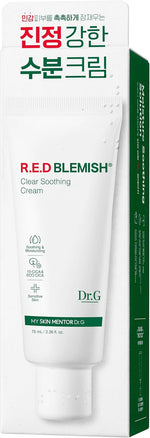 Dr.G Red Blemish Clear Soothing Cream texture close up on skin