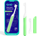 Quip kids sonic electric toothbrush front view in glow in the dark green