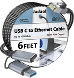 Jadaol USB-C to Ethernet cable front view showing connectors