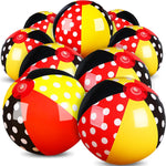 Leyndo polka dot inflatable beach balls 12 pack front view display
