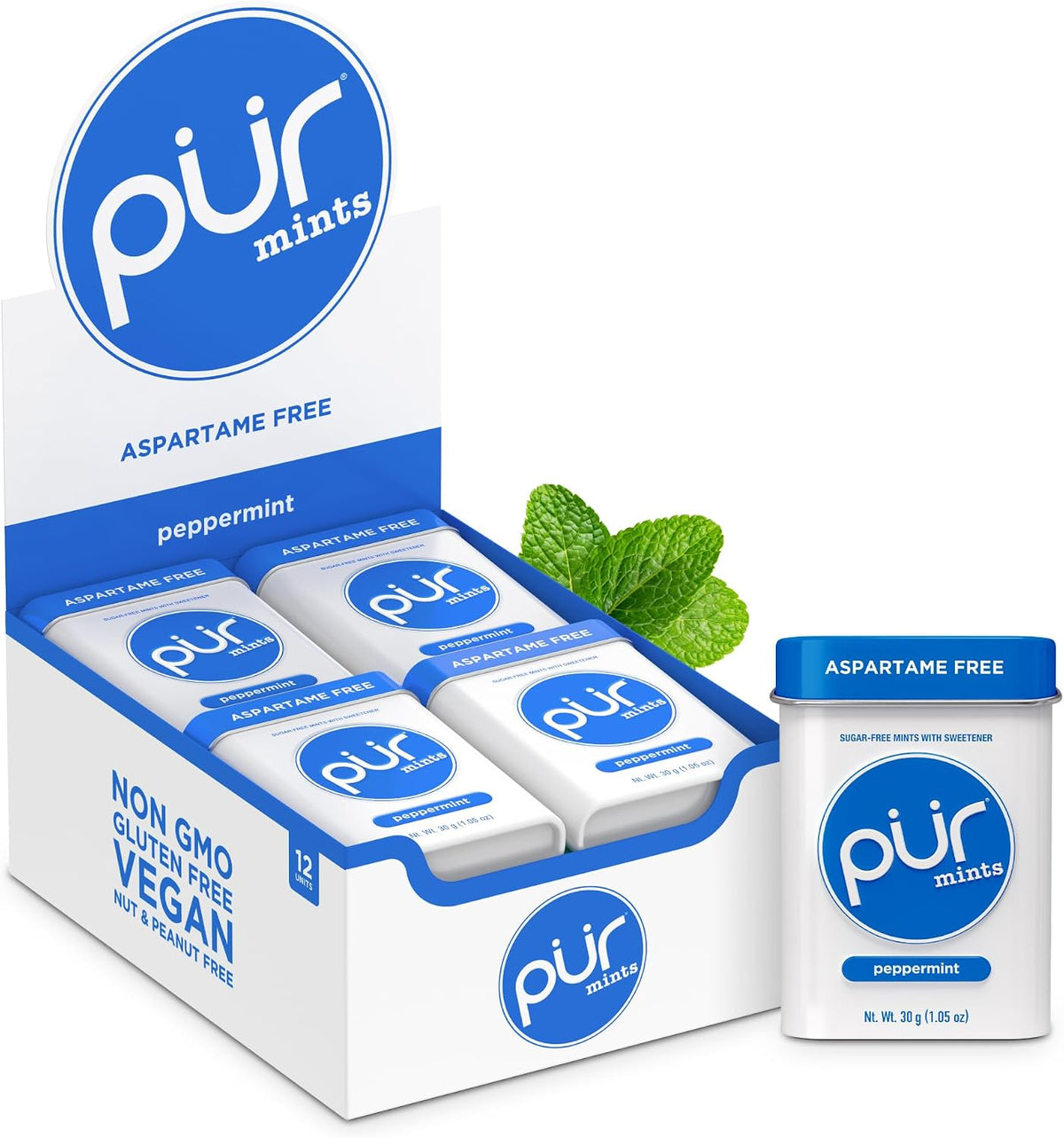 PUR Mints | Aspartame Free | Made with Xylitol | Sugar Free, Vegan, Gluten Free & Keto Friendly | Natural Spearmint Flavored Mints, 30 Pieces (Pack of 2) - Image 11