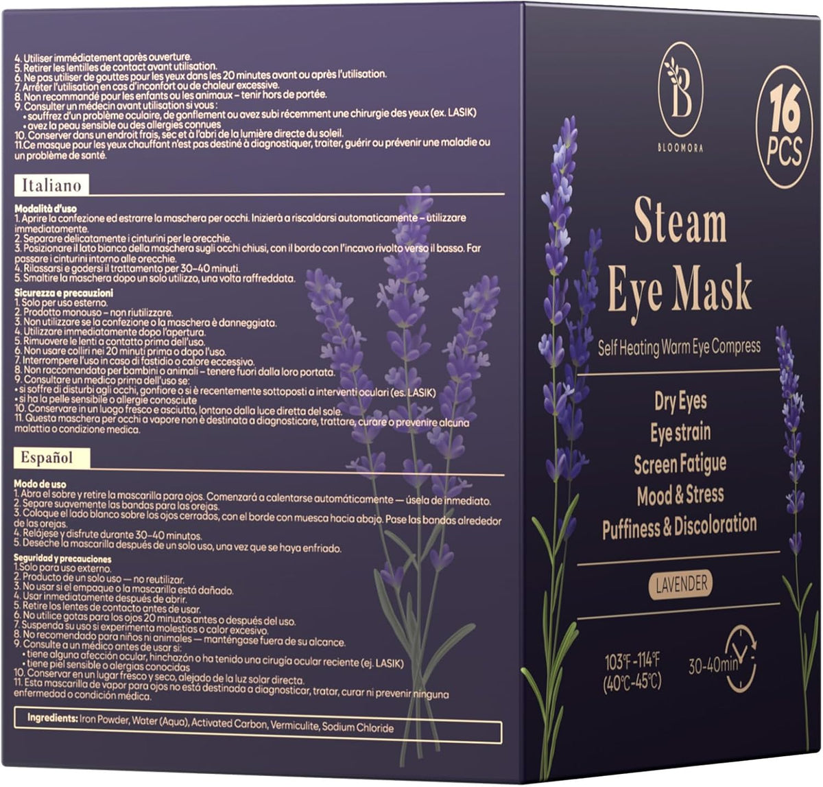16 Pack Lavender Steam Eye Mask for Dryness, Puffiness, Strain & Relaxation, Heated Eye Mask for Sleep & Travel, Self-Heating & Disposable Warm Compress, Travel Essentials, Relaxation Gifts for Women - Image 9