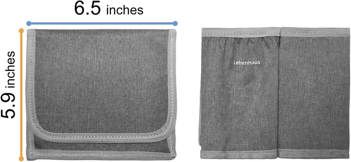 LebenHaus luggage accessory showing hidden rear smartphone pocket