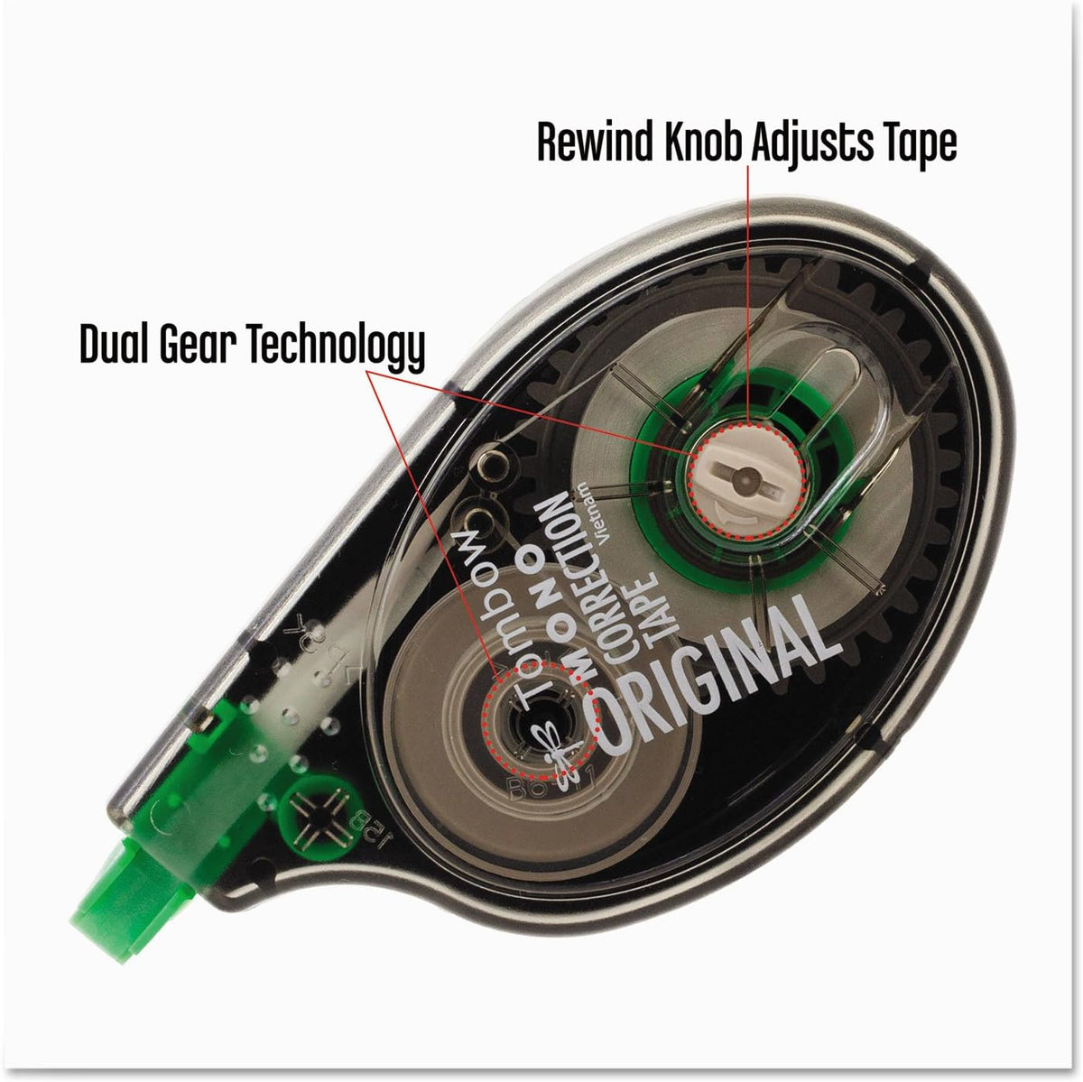 Ergonomic applicator showing tape width