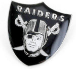 Aminco NFL logo pin displayed on backpack fabric
