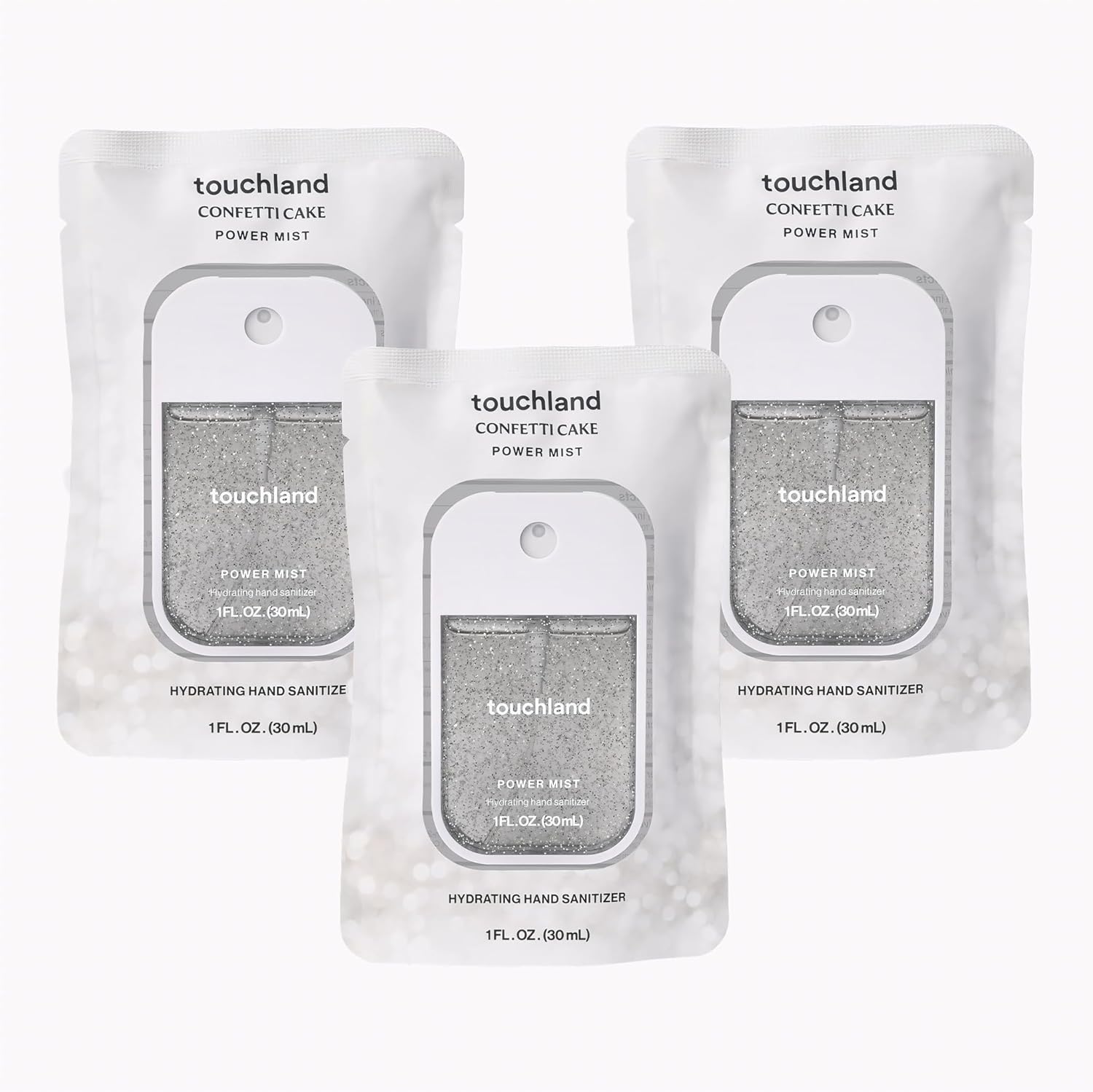 Touchland Hydrating Hand Sanitizer Spray - Confetti Cake Trio Set, Dye Free - 3 x 1 FL OZ Travel Size Mists - Image 1