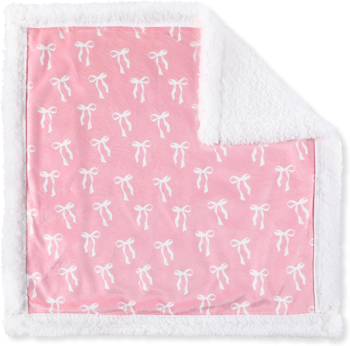 Newwiee pink bow baby security blanket front view