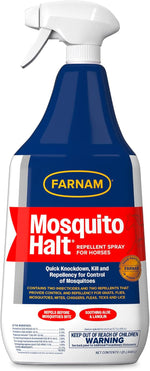 Farnam Mosquito Halt Horse Repellent Spray 32 fluid ounce bottle front view