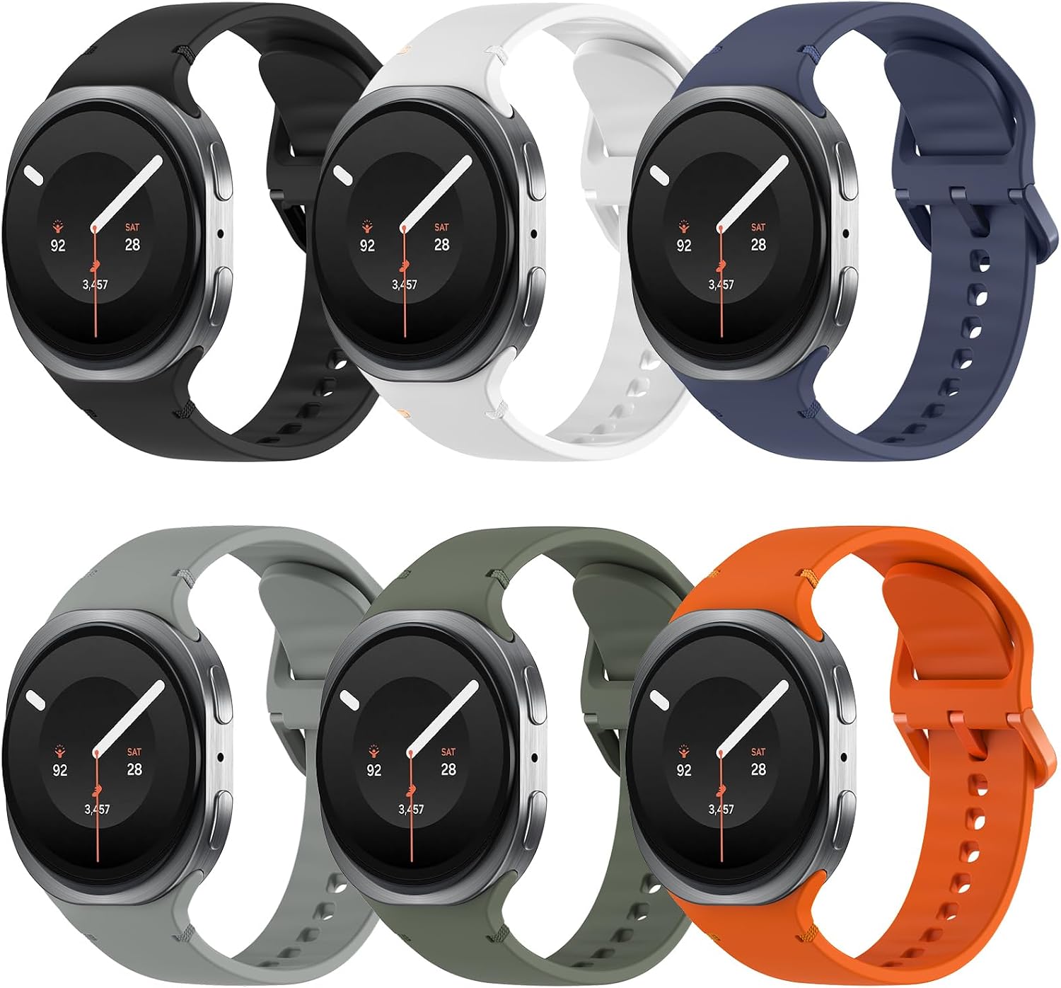 TiMOVO 6 pack sport bands front view showing multiple colors