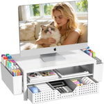 Desk Organizers and Accessories, Computer Monitor Stand Riser with Drawer and 2 Pen Holders, Printer & Laptop Stand, Office Desk Accessories & Workspace Organizers for Home Office Supplies, Green - Image 10