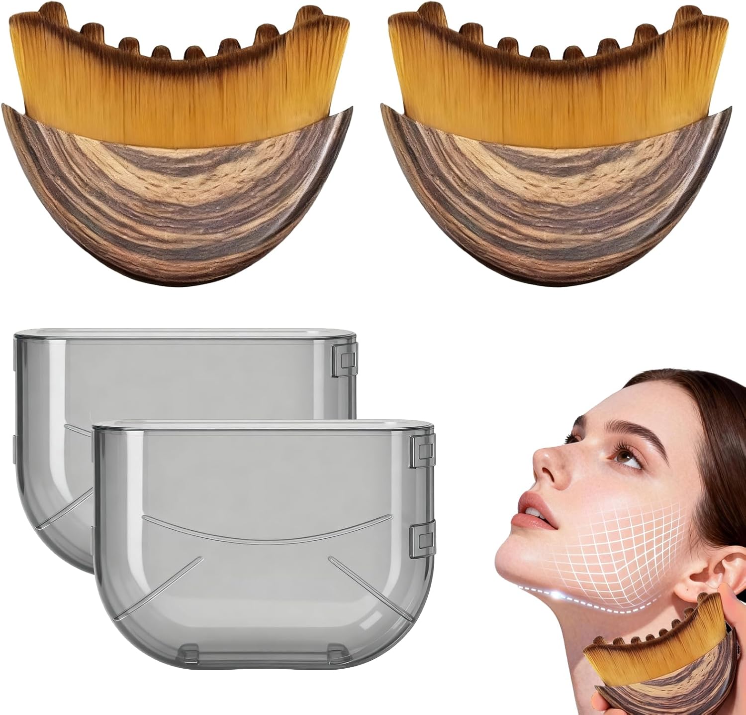 Sutrtcosg Lymphatic Contour Face Brush front view for professional facial sculpting