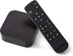 Channel Master Apple TV remote angled view highlighting matte finish