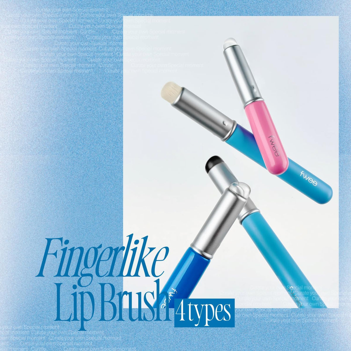 Close up of the finger shaped silicone tip of the fwee multi purpose makeup blending brush.