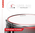 Evans drumhead packaging and complete set overview