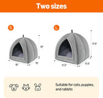 Side profile of grey cat cave bed with non-slip base