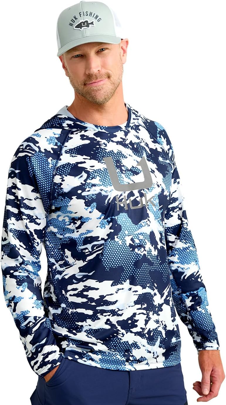 Huk patterned pursuit hoodie lifestyle apparel shot