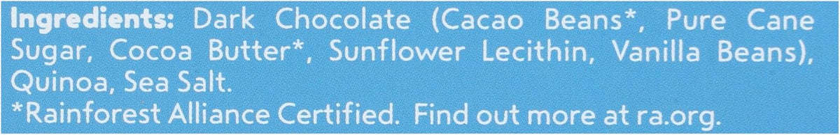 Gluten-free dark chocolate quinoa crisps by Undercover Snacks