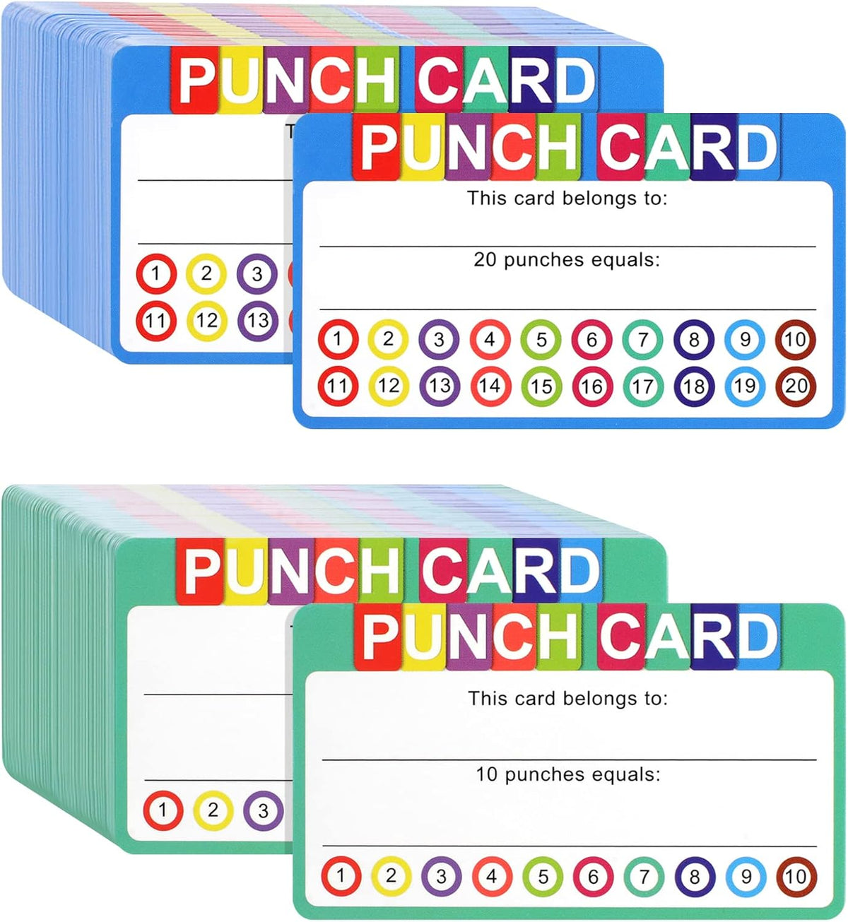 Joyberg kids behavior reward punch cards front view