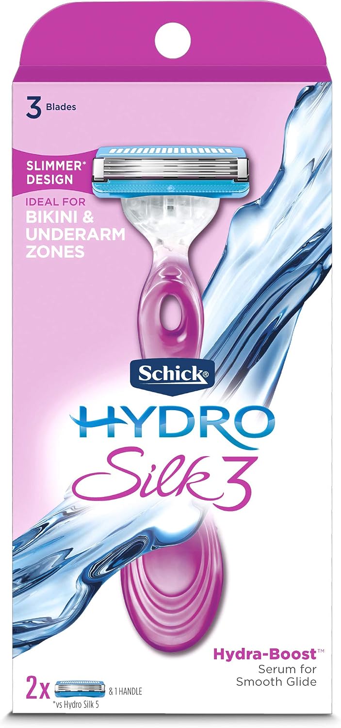 Schick Hydro Silk 3 Razor front view packaging