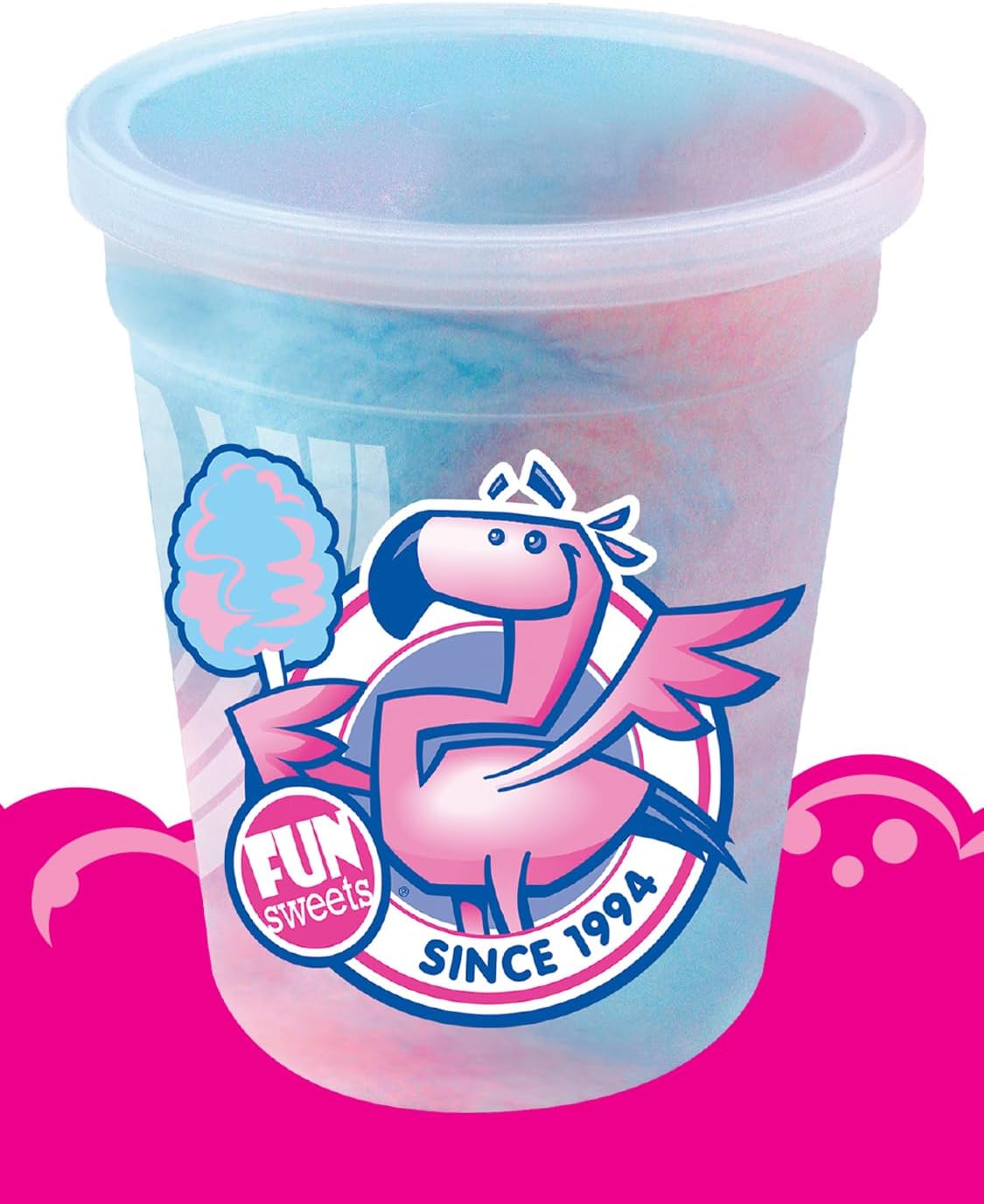 Close up of Blue Raspberry and Cherry cotton candy texture
