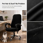 Computer Office Chair Covers for Stretch Universal Rotating Chair Desk Chairs ONLY Chair Covers (Black, Medium) - Image 2