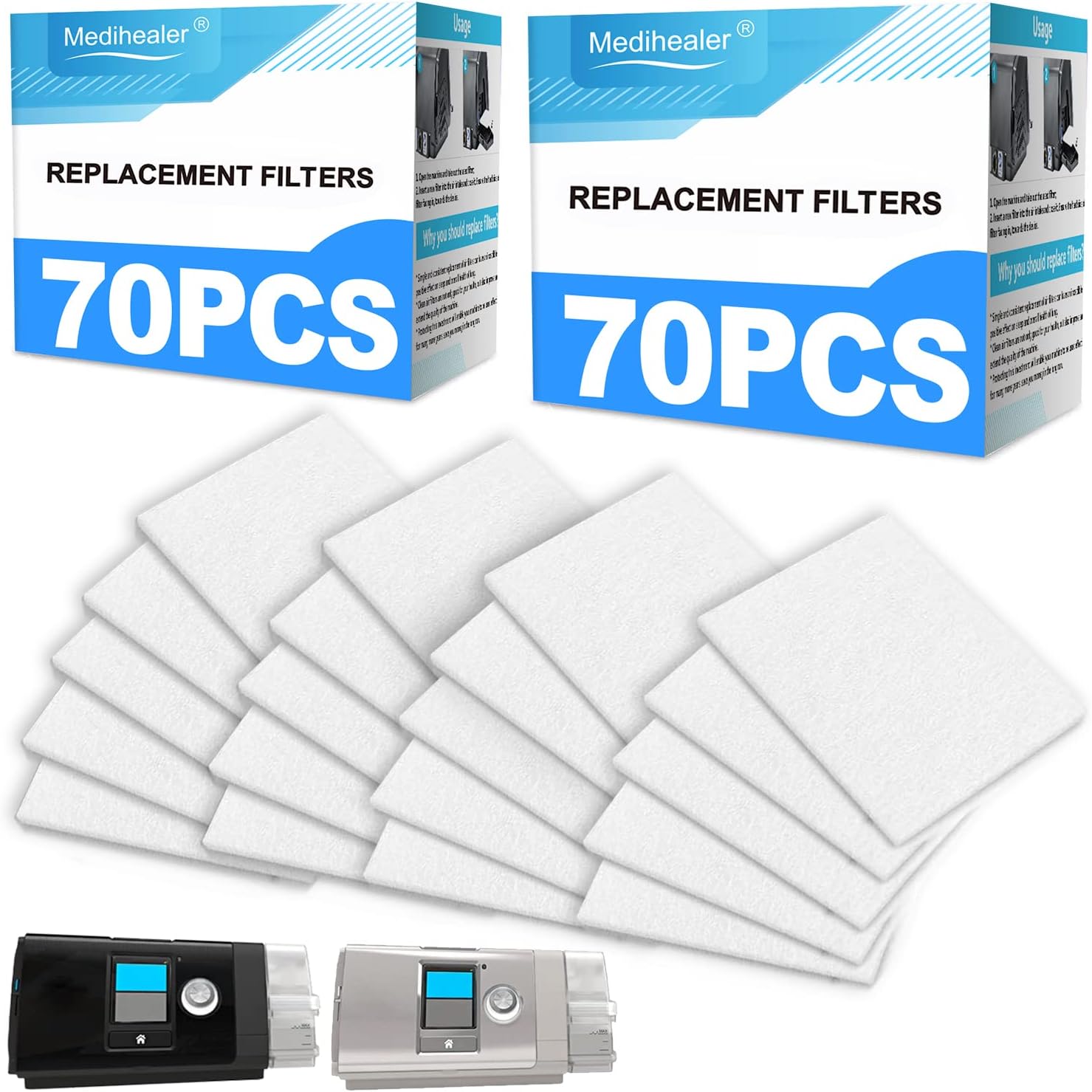 140 PCS Medihealer CPAP Filters(Six-Year-Supply) - Premium Filters for AirSense 10 -for AirCurve 10- S9-for AirStart-Series - Medihealer Replacement Filters Supplies - Image 1