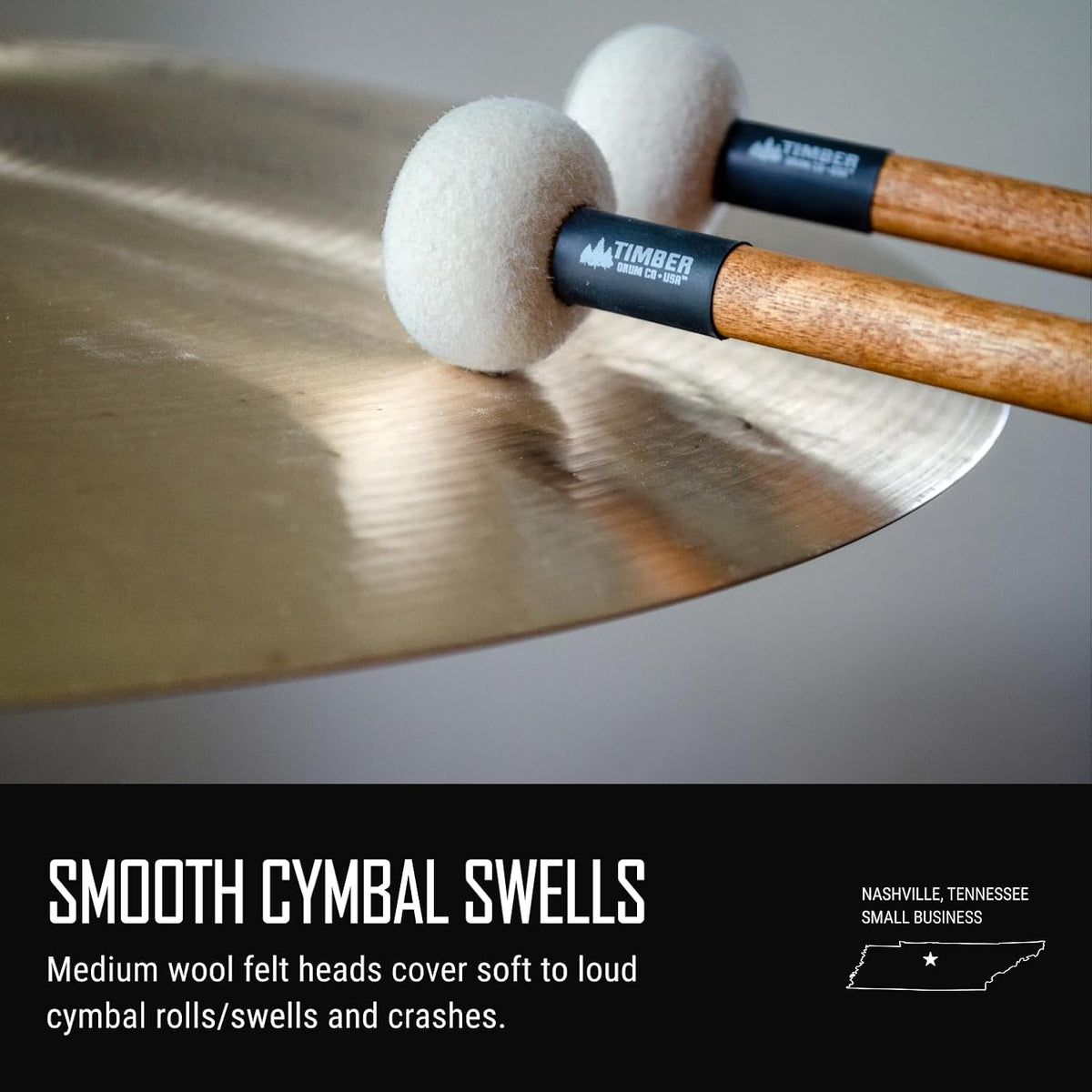 Timber Drum Co. percussion sticks medium wool felt heads