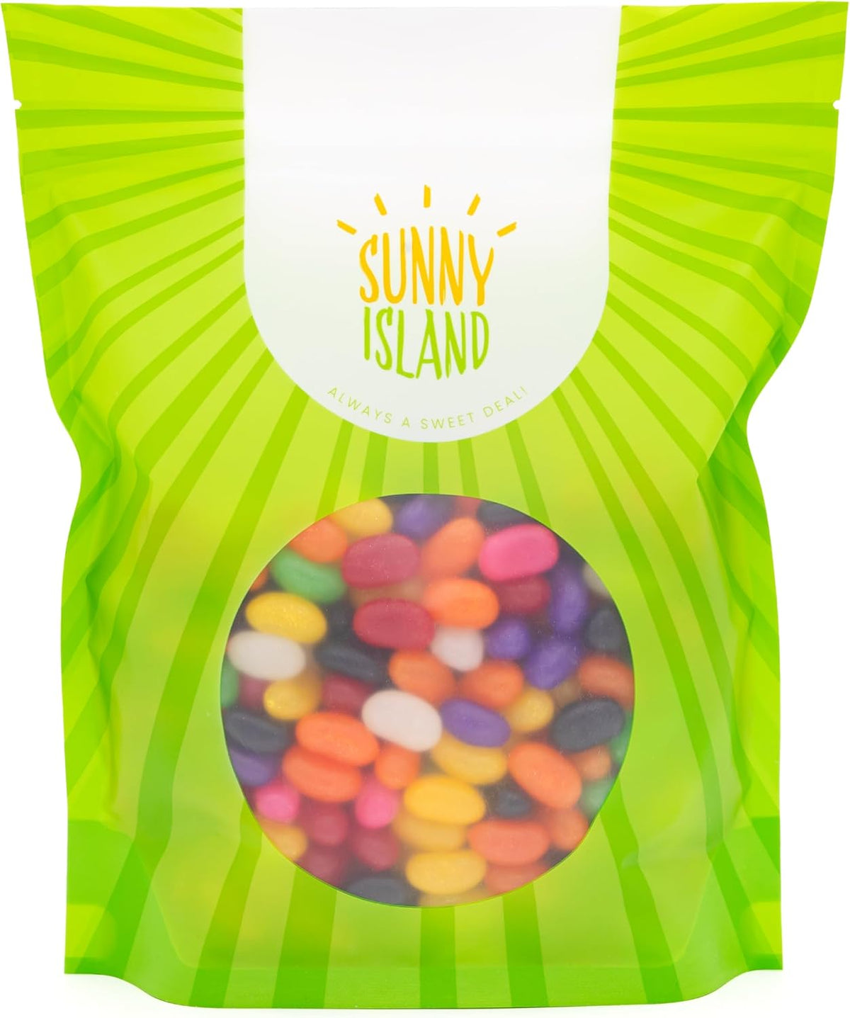 Sunny Island bulk candy packaging highlighting the classic fruity flavor selection.