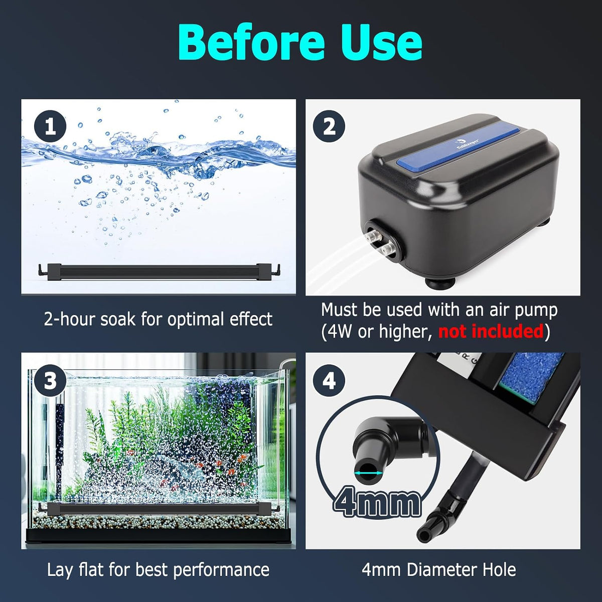 fishkeeper Submersible Fish Tank Light with Air Bubble Hole, for 24"+ Tank - Image 6