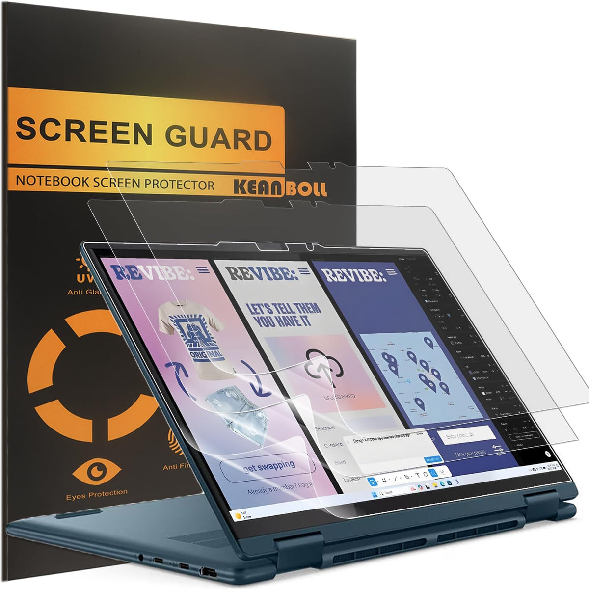 Keanboll 3 pack matte screen protector for Lenovo Yoga 7 front view
