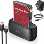 ORICO external hard drive docking station front view showcasing the top loading slot for internal drives
