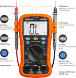 BTMETER BT-39K digital multimeter test leads connected for circuit testing