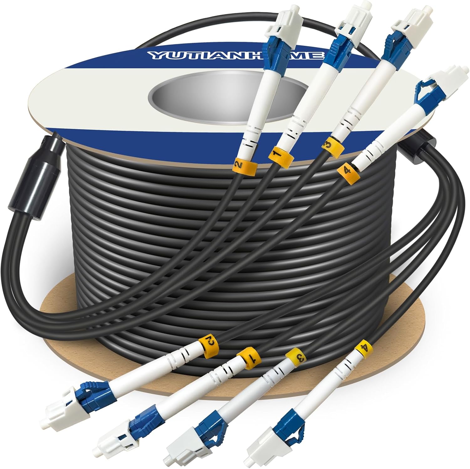 Yutianhome 50 Meter 4 Core Armored Fiber Optic Cable front view