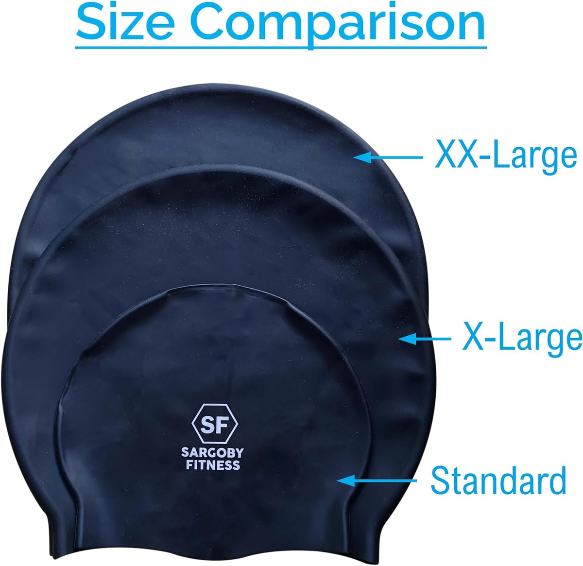 Sargoby Fitness swim cap for dreadlocks overhead angle