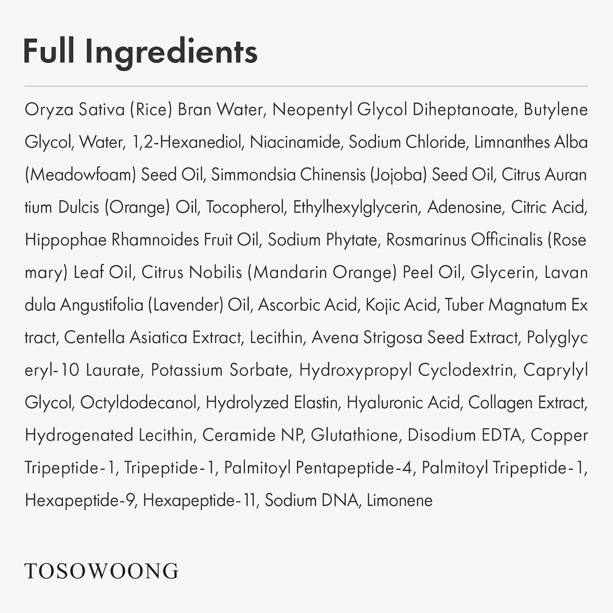 TOSOWOONG PDRN and Hyaluronic Acid face spray showing lightweight liquid serum consistency