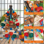 Natural corn cob bird hanging toy close up