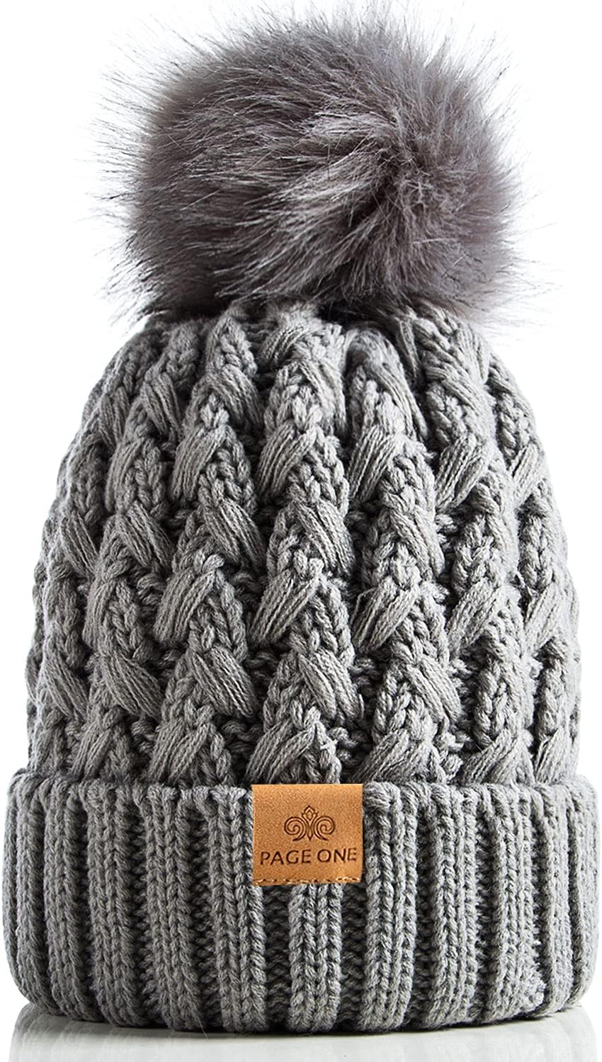 Page One Womens Winter Ribbed Beanie Front View Authentic Knit Hat