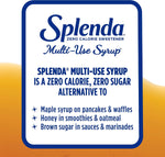 Splenda sugar free syrup poured over breakfast pancakes