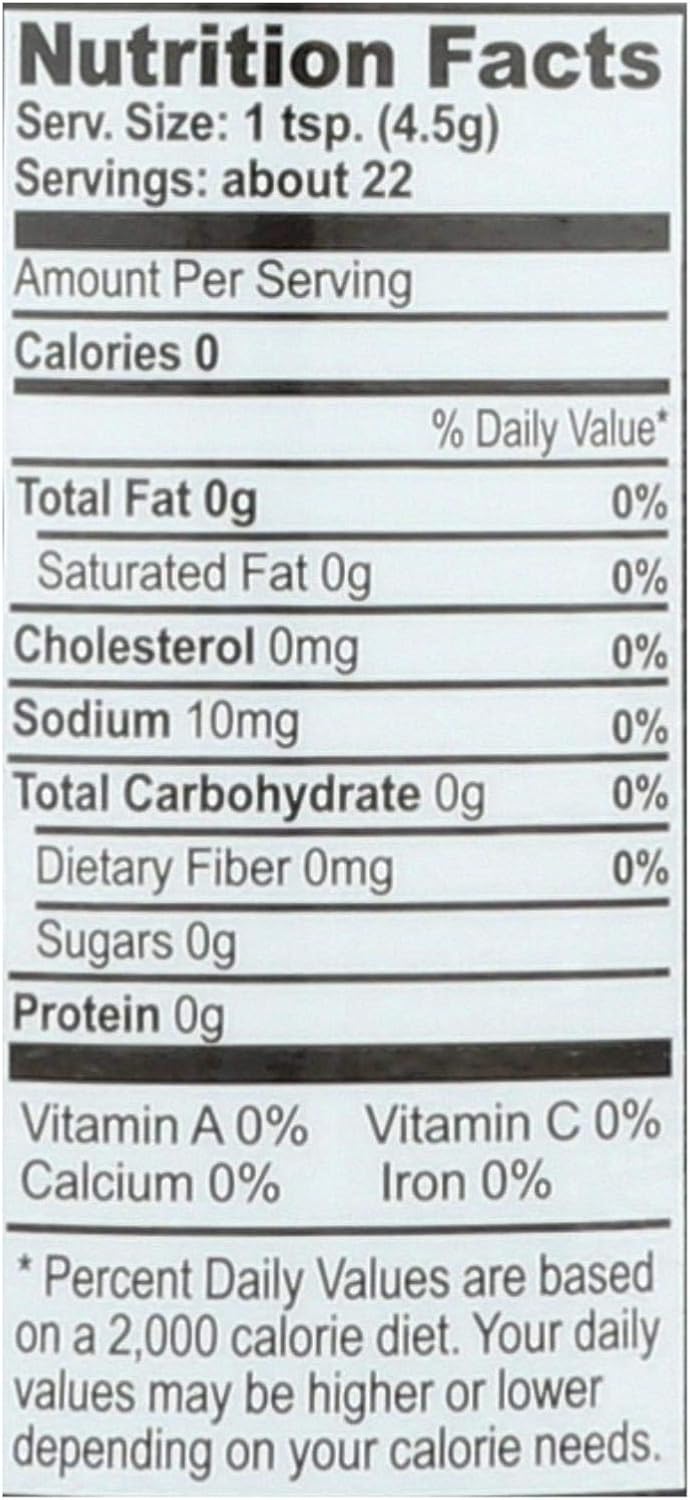 Colgin liquid smoke nutritional ingredients label closeup