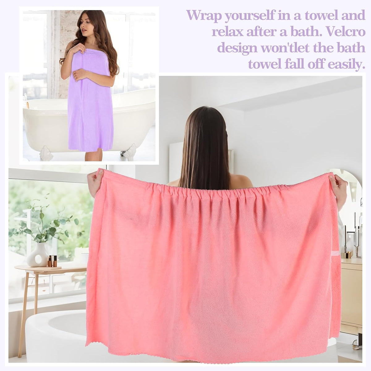 Lloussak wearable towel robe full length