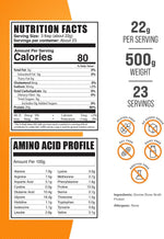 BulkSupplements bovine bone broth protein powder nutritional facts and supplement information label.