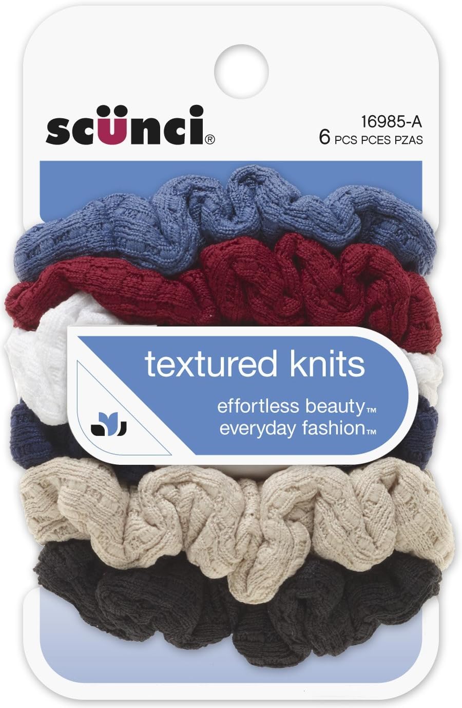 Scunci mini waffle twisters front view hair accessory