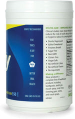 Spry sugar free aspartame free peppermint dental defense gum packaging close up