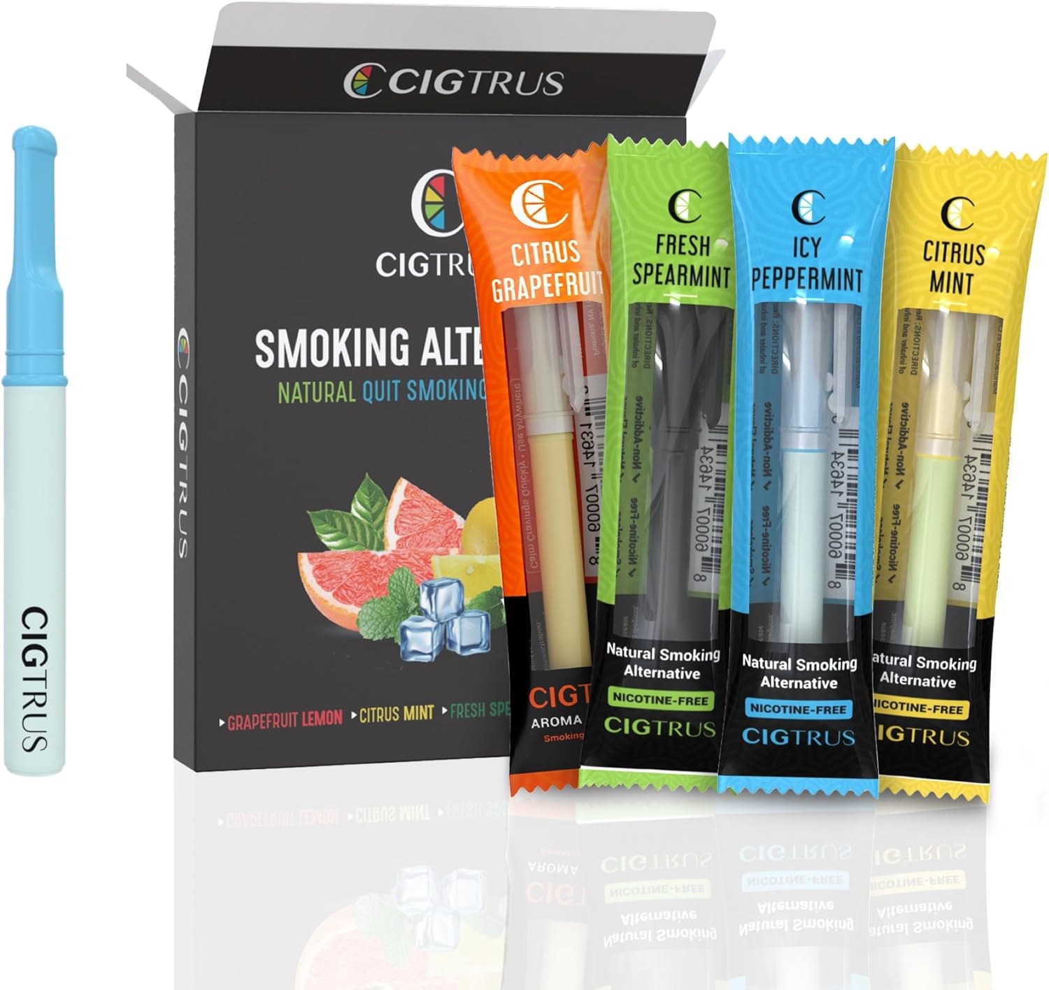 Cigtrus Quit Smoking Aid – Natural Smokeless Inhaler – Non-Electric, Nicotine-Free & Travel-Safe – Replace The Vape – 4-Flavor Variety Pack - Image 1