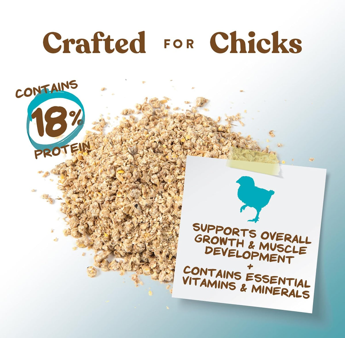 Nutritional information label on Manna Pro chick feed