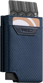 VULKIT bifold pop up card holder front view navy
