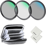 Neewer 67mm UV CPL ND4 lens filter kit front view
