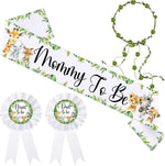 Safawoodes Safari Mom To Be Sash front view for baby shower decor