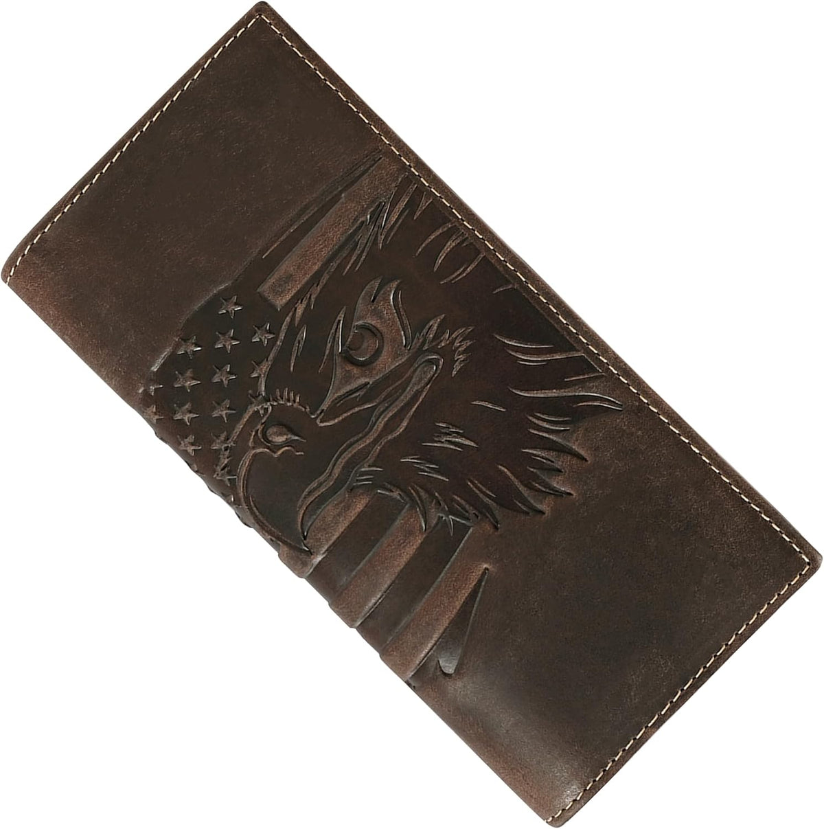 Leather Long Wallet for Men Western Wallet Rodeo Mens Wallet Flat Bifold Wallets for Men Biker Billfold Wallet for Men Cowboy Wallet RFID Wallet for Men with Credit Card Holder - Image 12